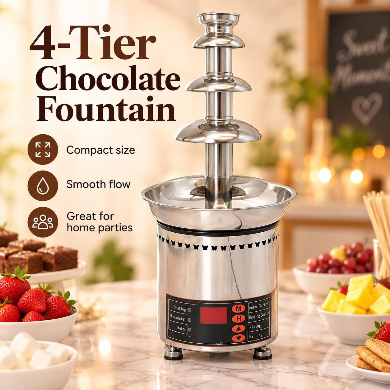 Machine À Fontaine À Chocolat À 4 Niveaux, Fontaine À Chocolat À 5 Niveaux