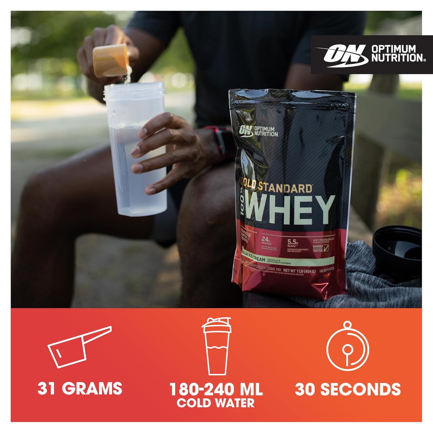 Optimum Nutrition 100 Whey Gold Standard Vanilla Ice Cream