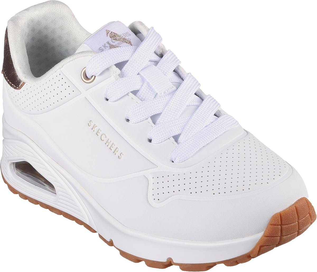 Skechers UNO Gen1 Shimmer Away para niña | Informal, espuma viscoelástica refrigerada por aire, entresuela Skech-Air, con cordones