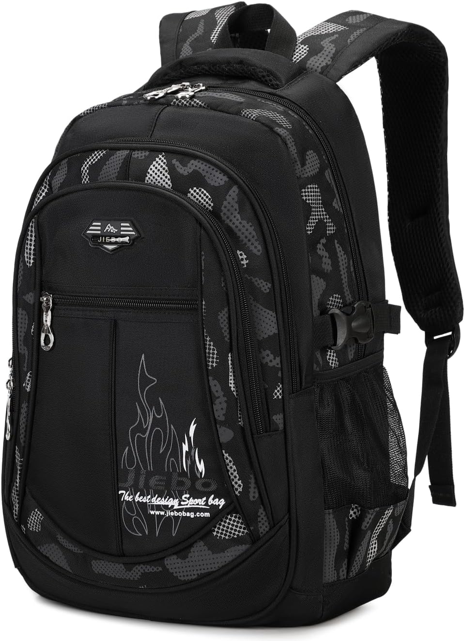 BABUN Backpacks for Boys Elementary Middle School Bags Kids Heavy Duty Durable Teenage Student Sturdy Bookbag Travel Waterproof 18in (D-Black)