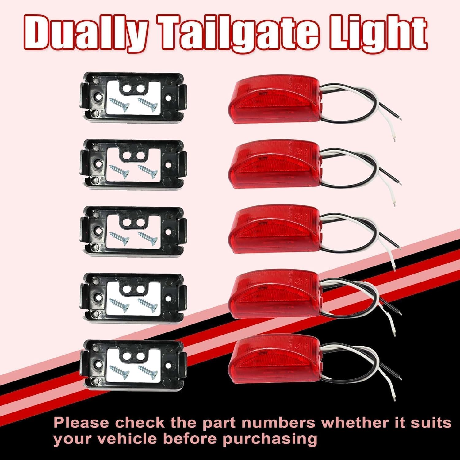 Priprilod LED OBS Compatible With Chevy Chevrolet GMC 3500 C30 Dually Tailgate Light 1988 1989 1990 1991 1992 1993 1994 1995 1996 1997 1998 1999 2000