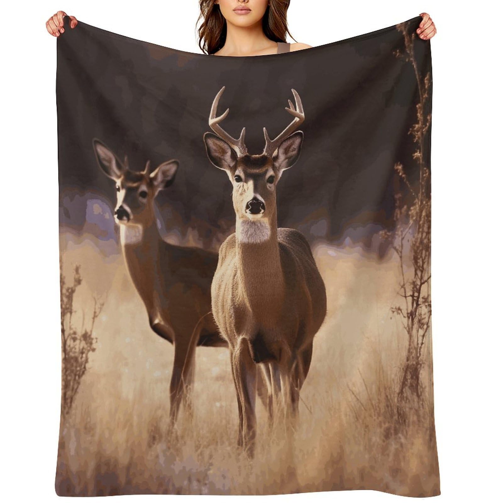 Fekiloot Style Free Deer Throw Blankets Camping Blanket40 X50