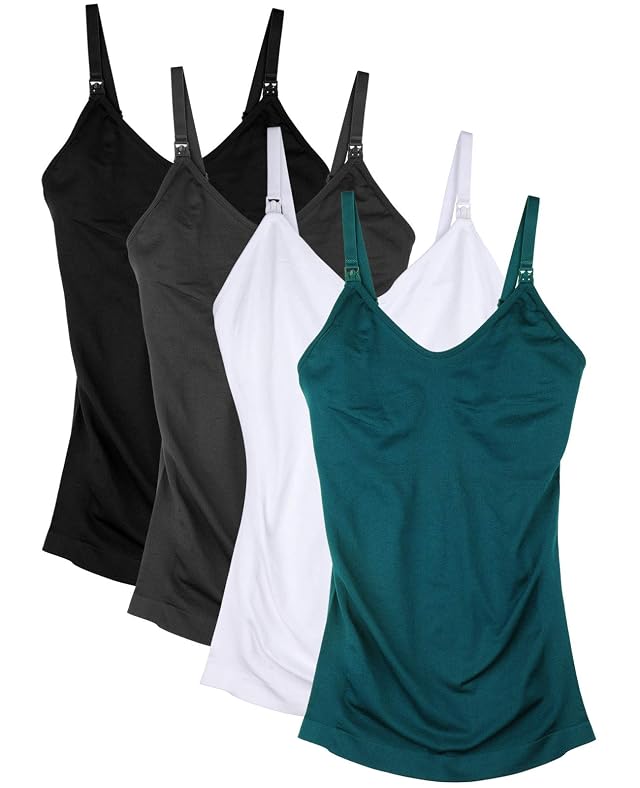 Womens Maternity Nursing Tank Cami for Breastfeeding with Adjustable Straps