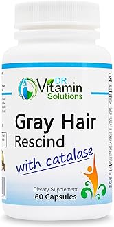 Gray Hair Rescind by DR VITAMIN SOLUTIONS Makes Gray Hair Go Away, 60 caps, Catalase, Saw Palmetto, Helps Stop, Prevent Gray Hair, Promotes Thickness (4 Bottles - 240 Capsules)