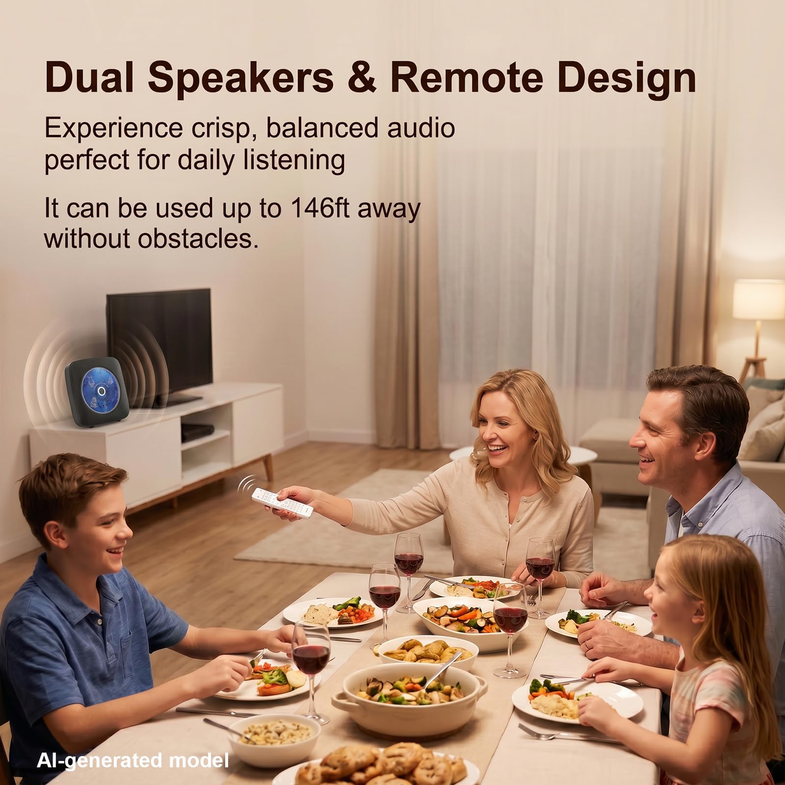 Gueray Tragbarer CD Player Tragbar : Radio CD Players Kinder CD-Player Discman mit 1800mAh Akku Lautsprecher abnehmbaren Staubschutzabdeckung Fernbedienung UKW-Radio USB AUX Funktion Schwarz