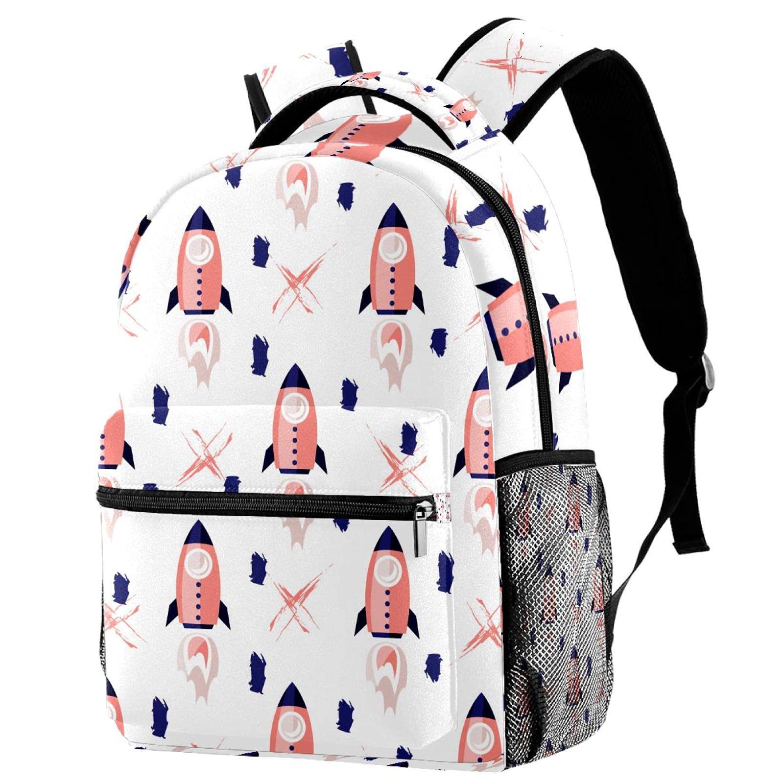 Sac à dos fusées spatiales grand volume au design multicolore unique