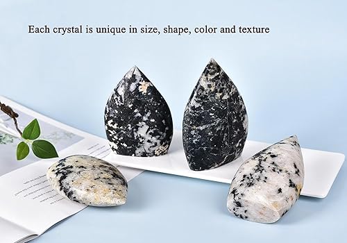 Miniatura 6 de Torre de varita de cuarzo en forma de gota de cristal curativo de turmalina negra, 0.6-1.1 libras