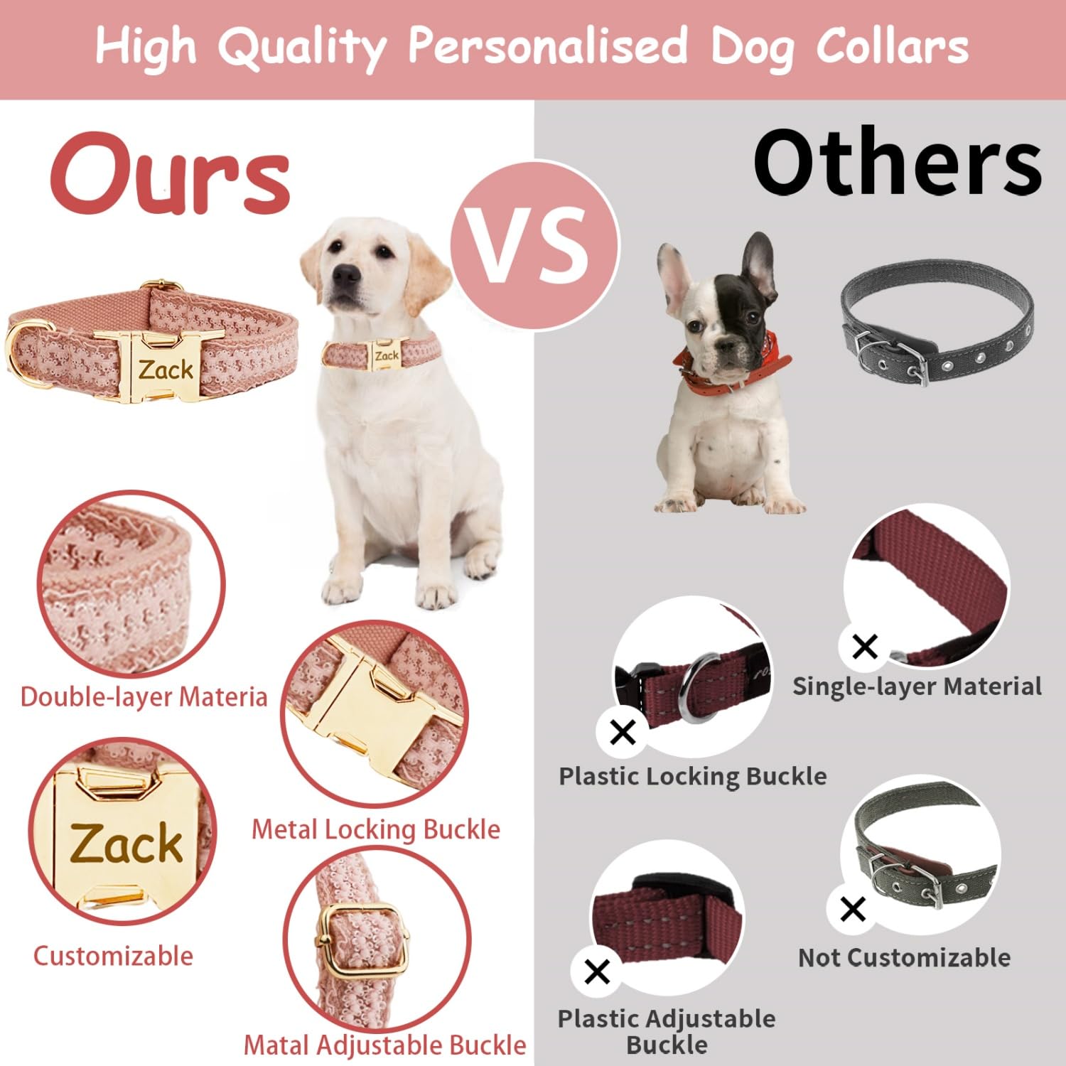 Collare Chihuahua Personalizzato Per Cani Di Piccola Taglia Collari Imbottiti Regolabili Con Campanello Per Cani Di Taglia Piccola E Media,Pesce Nero,XXS - Foto 5