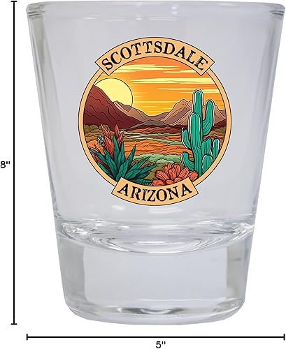 Miniatura 3 de R and R Imports Scottsdale Arizona Design A Souvenir - Vaso de chupito redondo transparente de 1.5 onzas