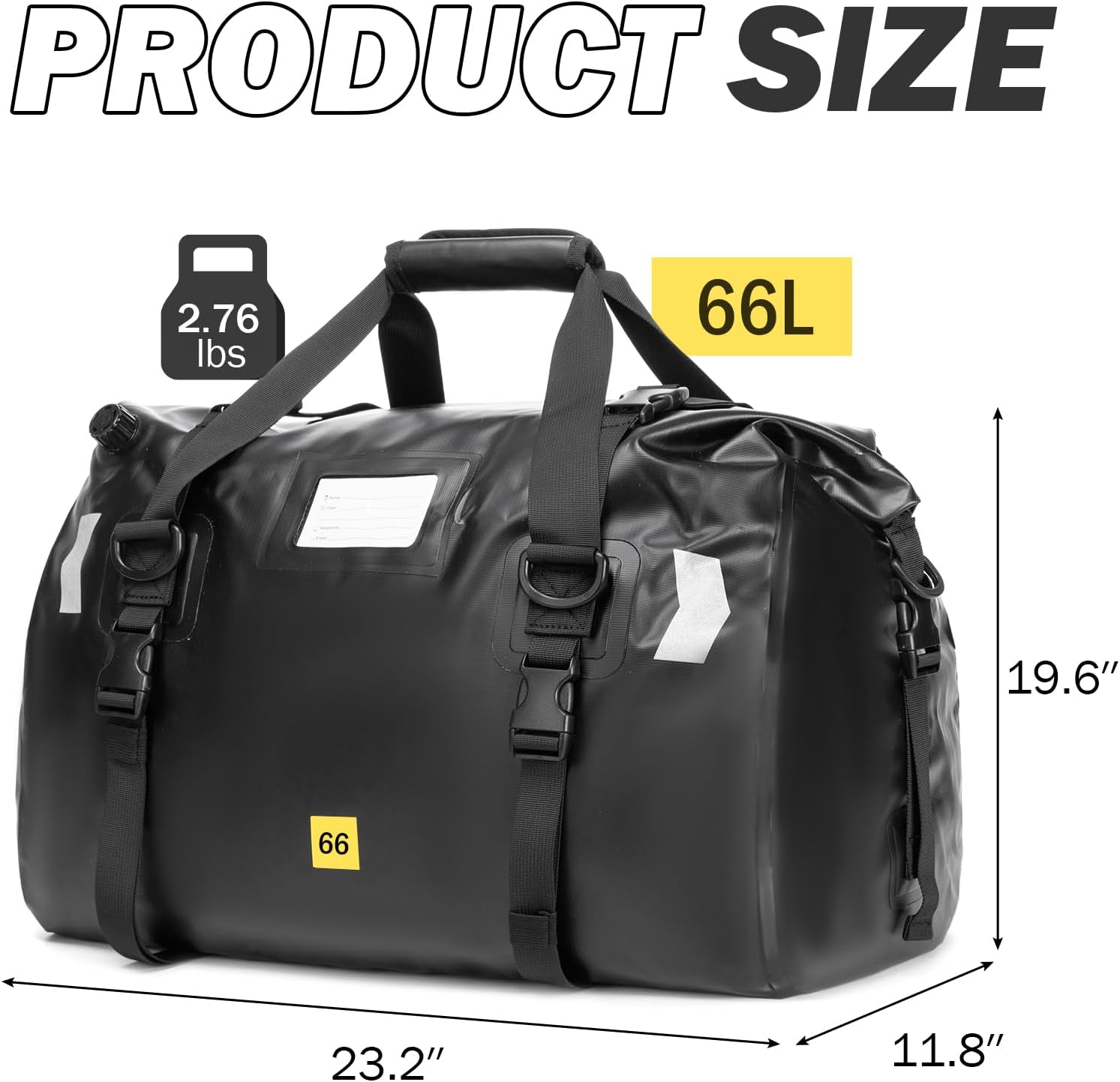 Waterproof Motorcycle Dry Duffel Bag 40L/66L - Heavy Duty Waterproof Backpack for Travel, Camping, Kayaking, Paddle Boarding, Boating, Rafting, Fishing and Beach