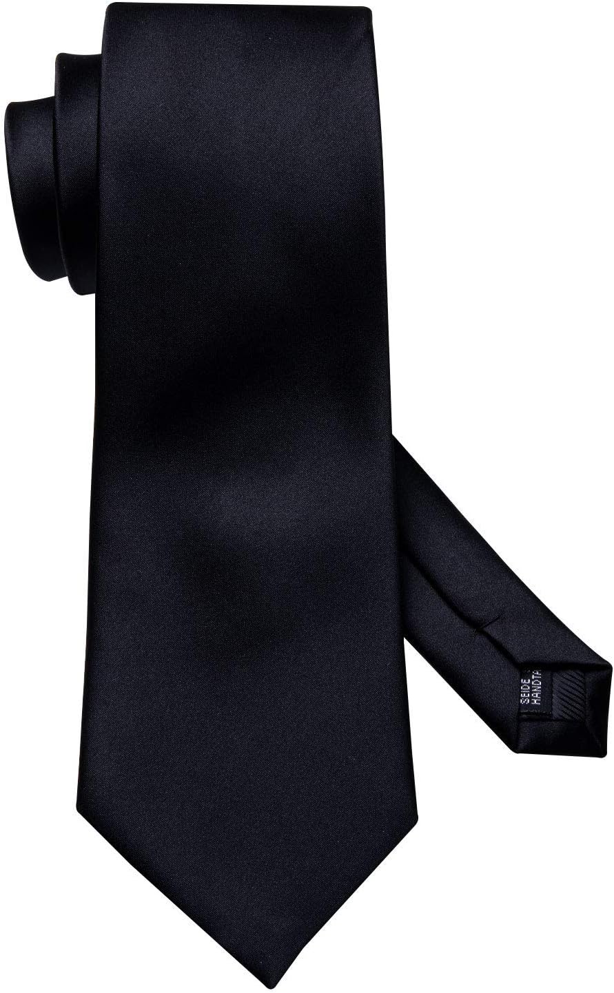 Barry.Wang Plain Men Silk Ties Extra Long Stain Necktie for Wedding Business Handkerchief Cufflinks Set Solid Colors - Image 4