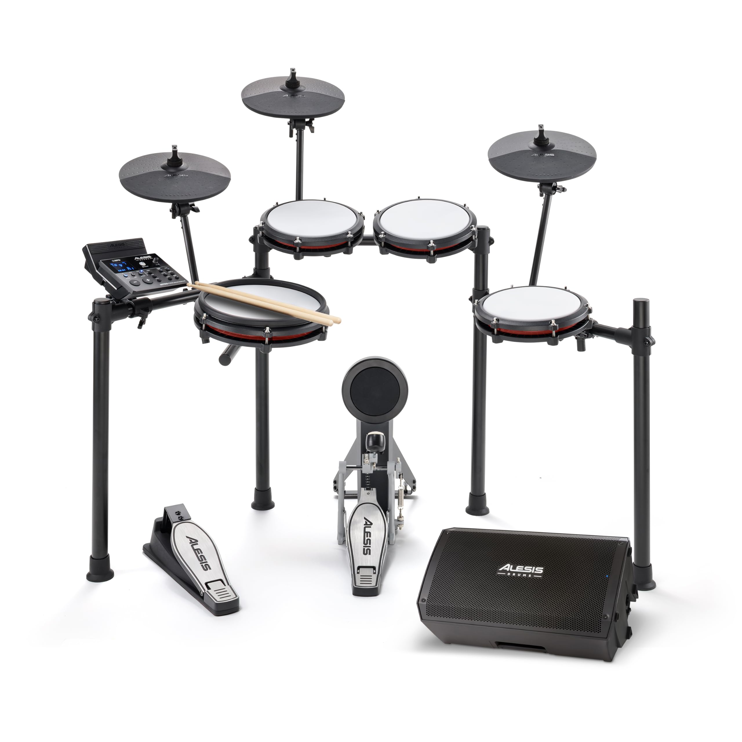 Alesis Nitro Max Kit e Strike Amp 8 MK2 - Batteria Elettronica e 8-inch amplificatore da 2000 W, con Bluetooth