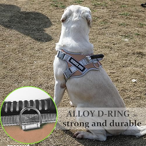 Miniatura 2 de Chaleco de servicio para perro, arnés para perro de servicio de entrenamiento sin tirones y correa de 5 pies, chaleco ajustable de nailon