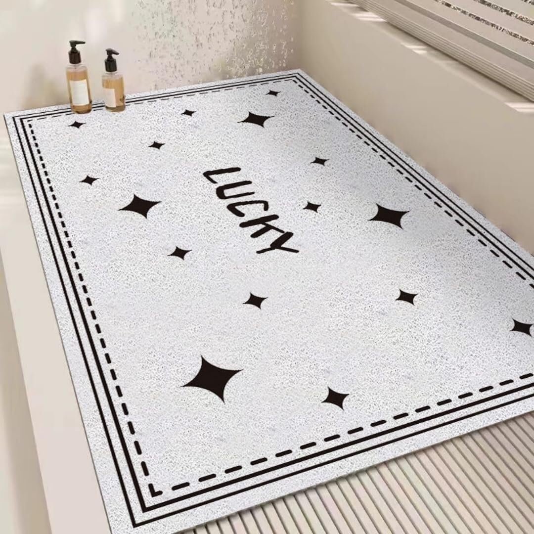 Tapis de Douche antidérapant Tapis luffa – antidérapant pour Douche(Bianco,90x120cm)