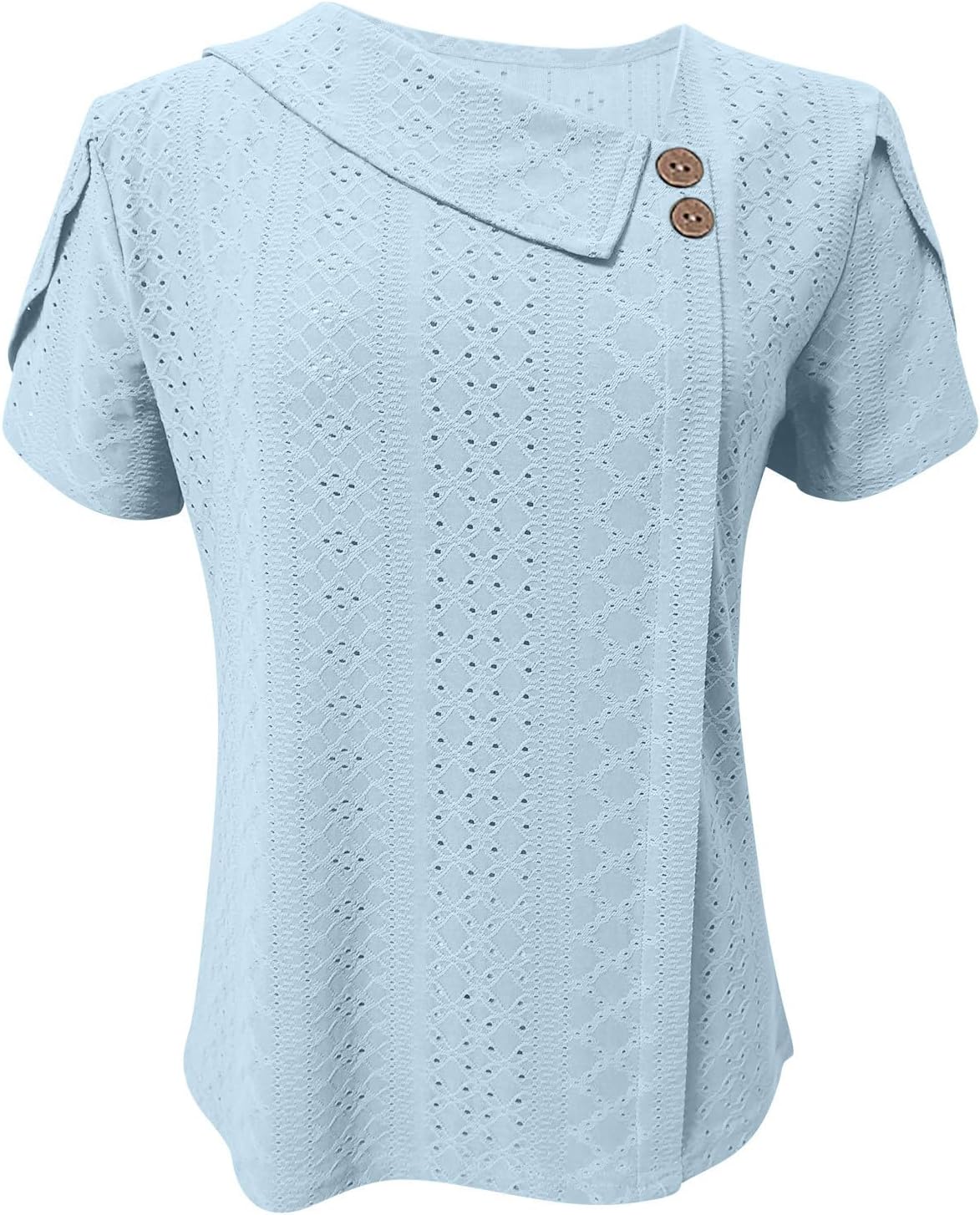 Summer Tops for Women,Beach Vacation Outfits,Eyelet Asymmetrical V Neck Shirts,Boho Casual Dress Shirt Blouses