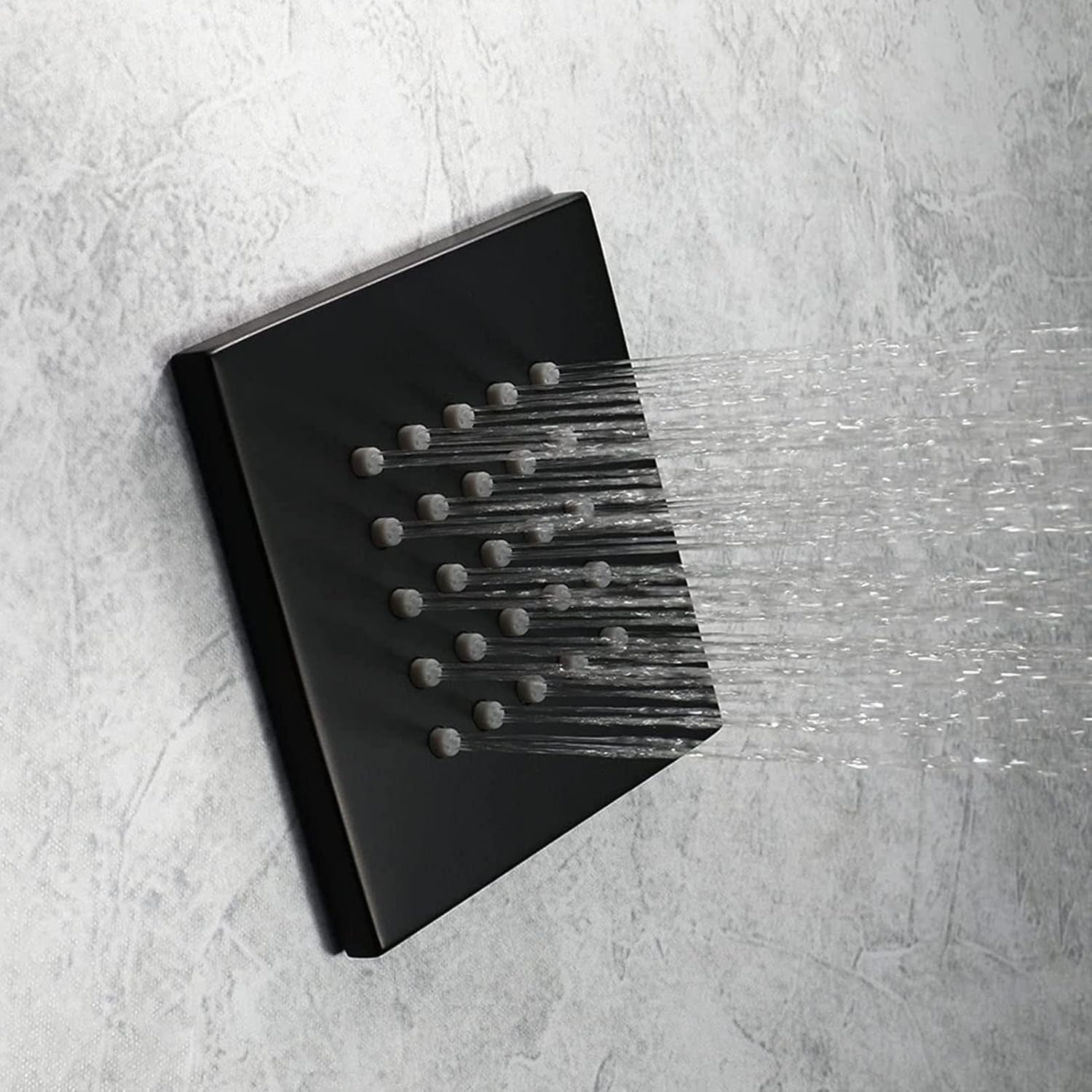 Cabezal de ducha cuadrado de alta presión con chorros de pulverización montado en la pared para una experiencia de baño definitiva, flujo de agua ajustable, fácil instalación
