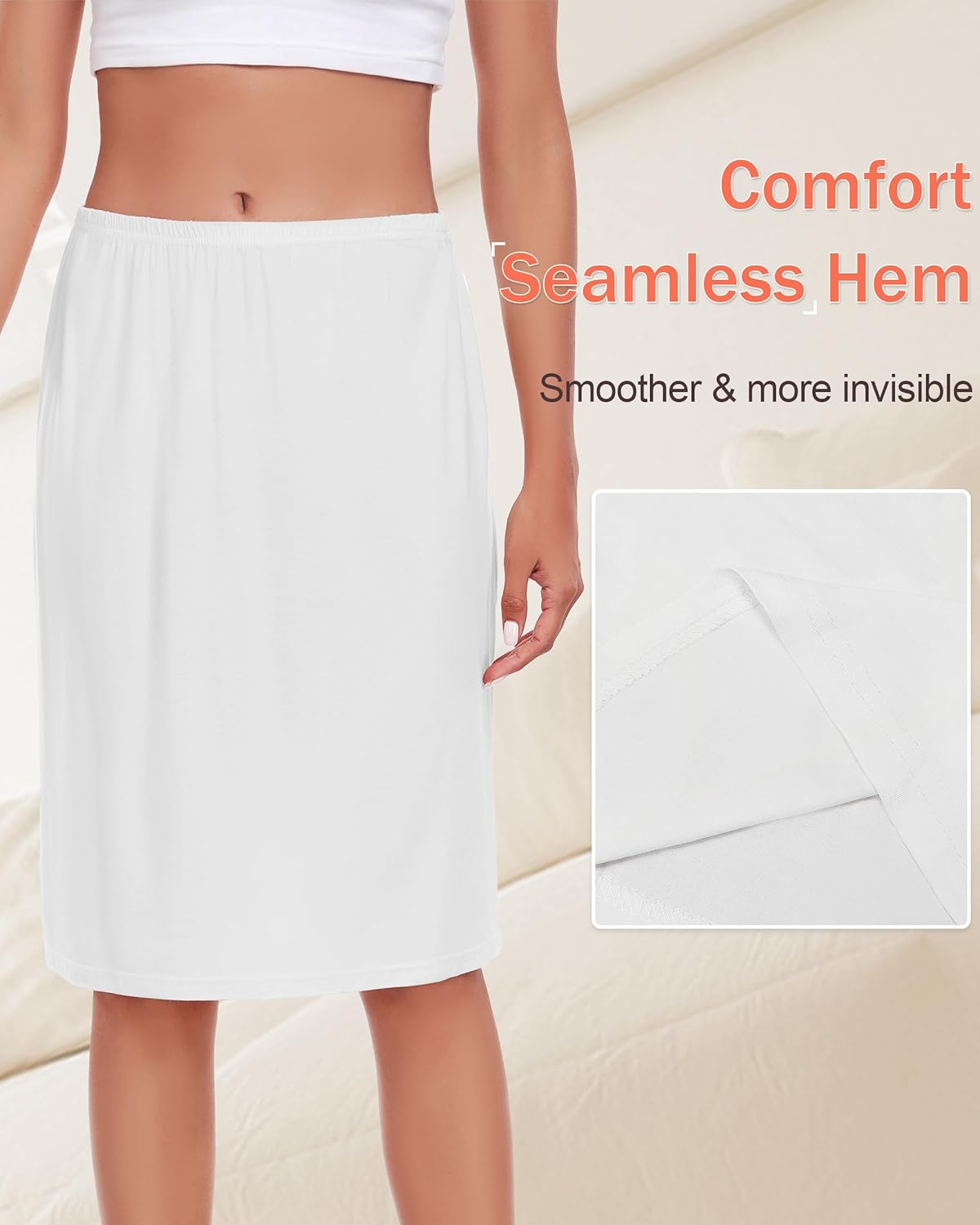 Half Slip for Women Under Dress Basic Slips Dress Super Soft Modal Underskirt for Under Dresses S-3XL - Image 4