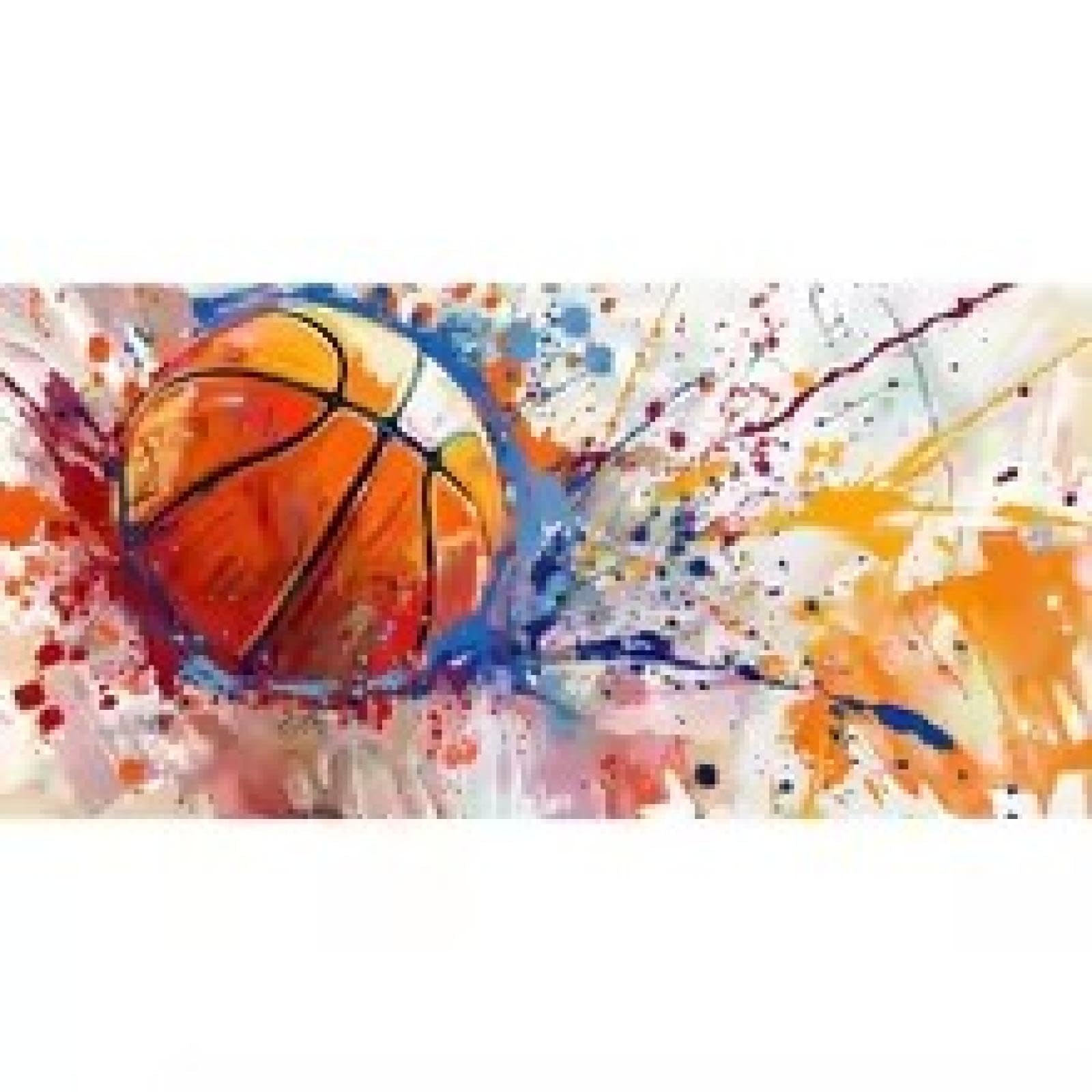 Toile abstraite basket-ball 60x120 cm affiche street art sans cadre - 6