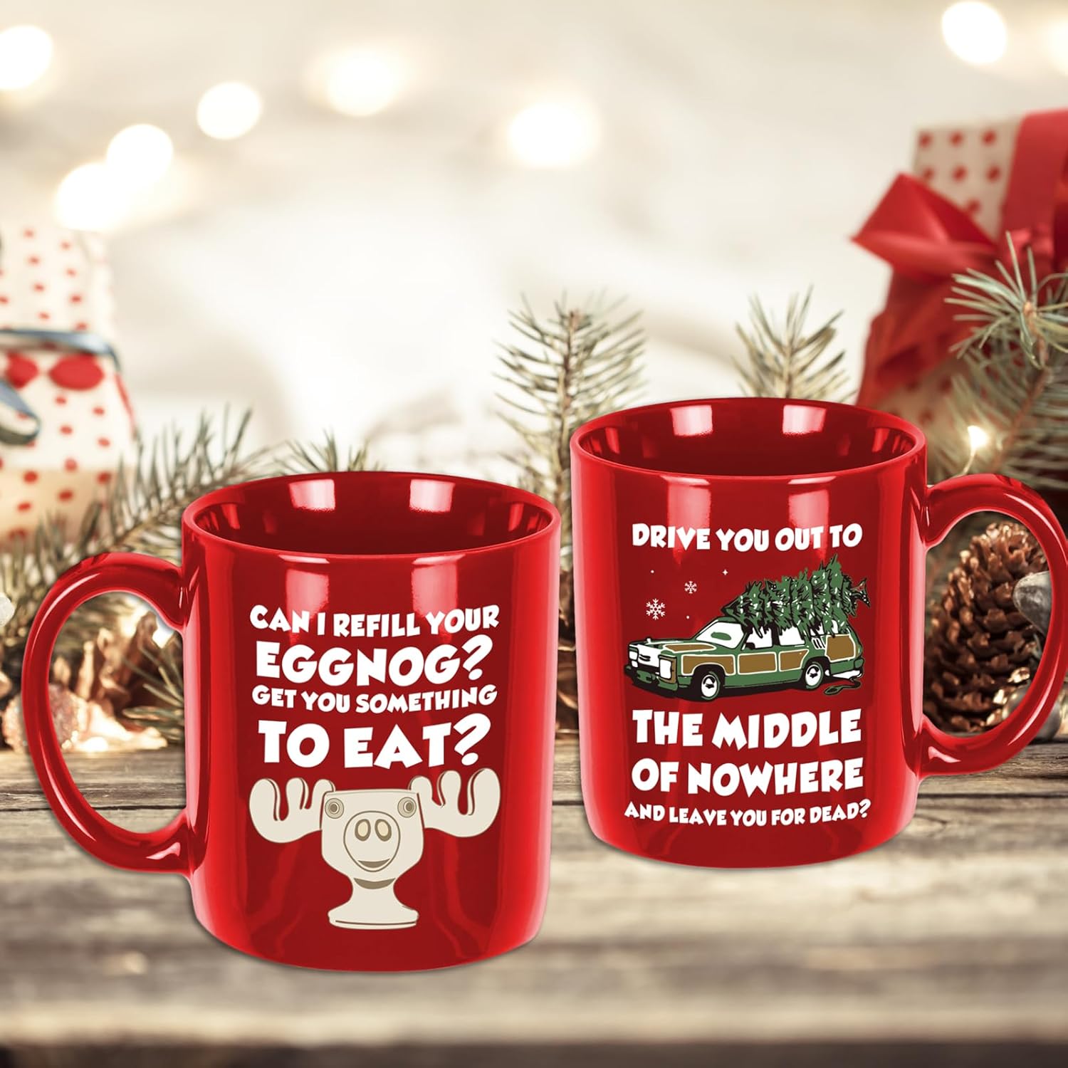 Christmas Vacation Merch Gifts, Funny Holiday Coffee Mug, 11oz Double-sided Christmas Vacation Drinking Cup, Novelty Holiday Party Cups for Table Decor, Xmas White Elephant Gag Gifts for Women Men - Image 5