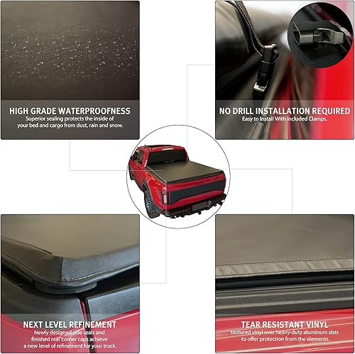 Miniatura 5 de Cubierta enrollable suave para caja de camioneta para Nissan Titan 2017-2024 de 6.7 pies