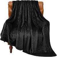 Vista 81 de BEDELITE - Manta de vellón negra para sofá y cama, afelpada, suave y acogedora, 50 x 60 pulgadas, supersuave, cálida y ligera, ideal para viajes