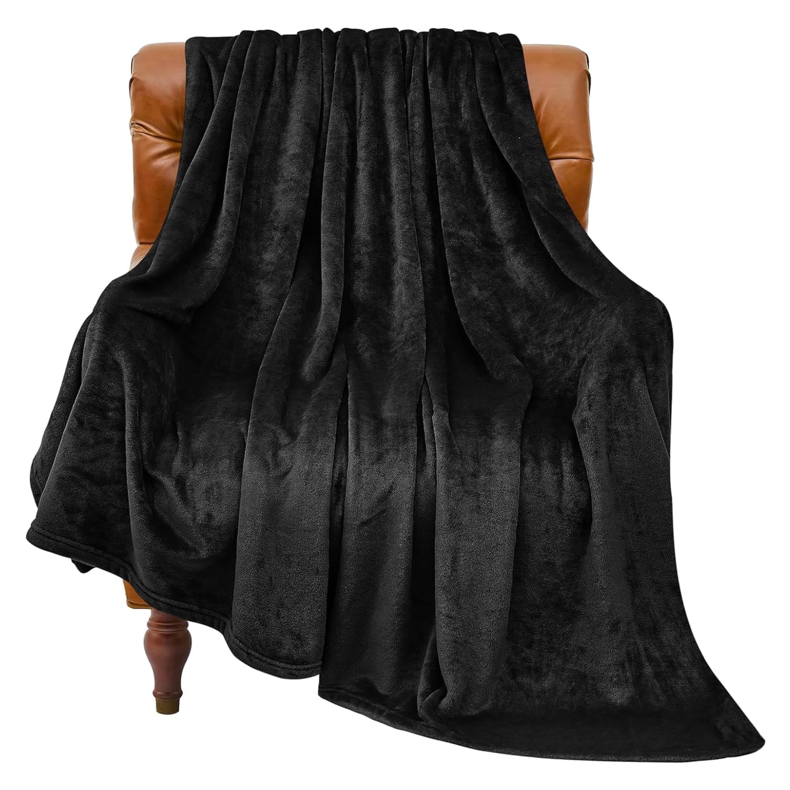 BEDELITE Fleece Blanket Soft Plush Throw for Couch Black 50"x70" | Ultra Soft Fleece, Plush Microfiber, Lightweight Warmth, All Season Comfort, Fade Resistant, Machine Washable, Couch Sofa Bed