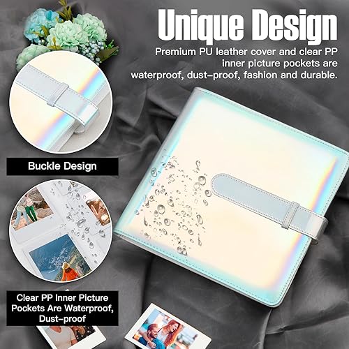 Miniatura 3 de Álbum de fotos de 360 bolsillos para cámara instantánea Fujifilm Instax Mini 12 11 9 40 90 8 Evo LiPlay, cubierta de cuero, álbum de fotos de 2 x 3