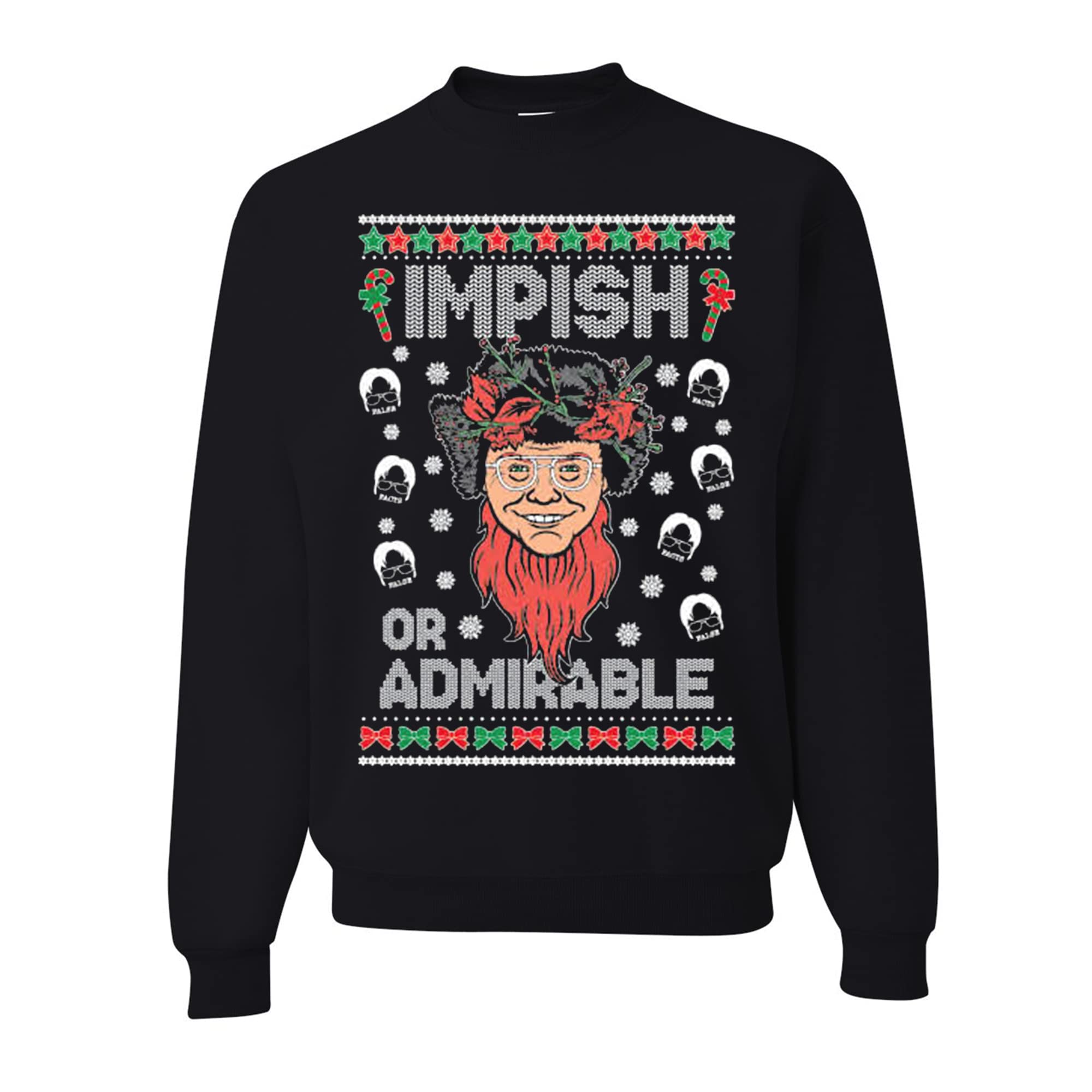 wild custom apparelThe Office Belsnickel Impish or Admirable Ugly Christmas Crewneck Sweatshirt