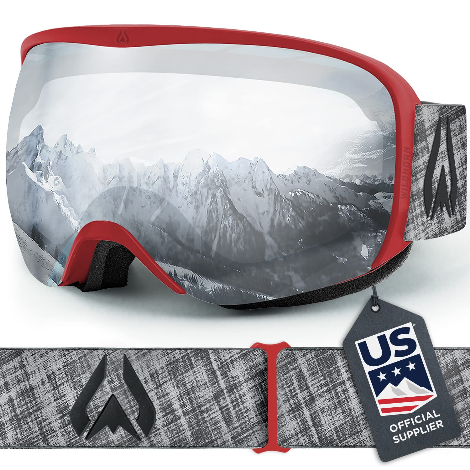 Wildhorn Cristo Ski Goggles Men Women 100% UV Anti-Fog OTG Snowboard Goggles- US Ski Team Official Supplier- Snow Goggles