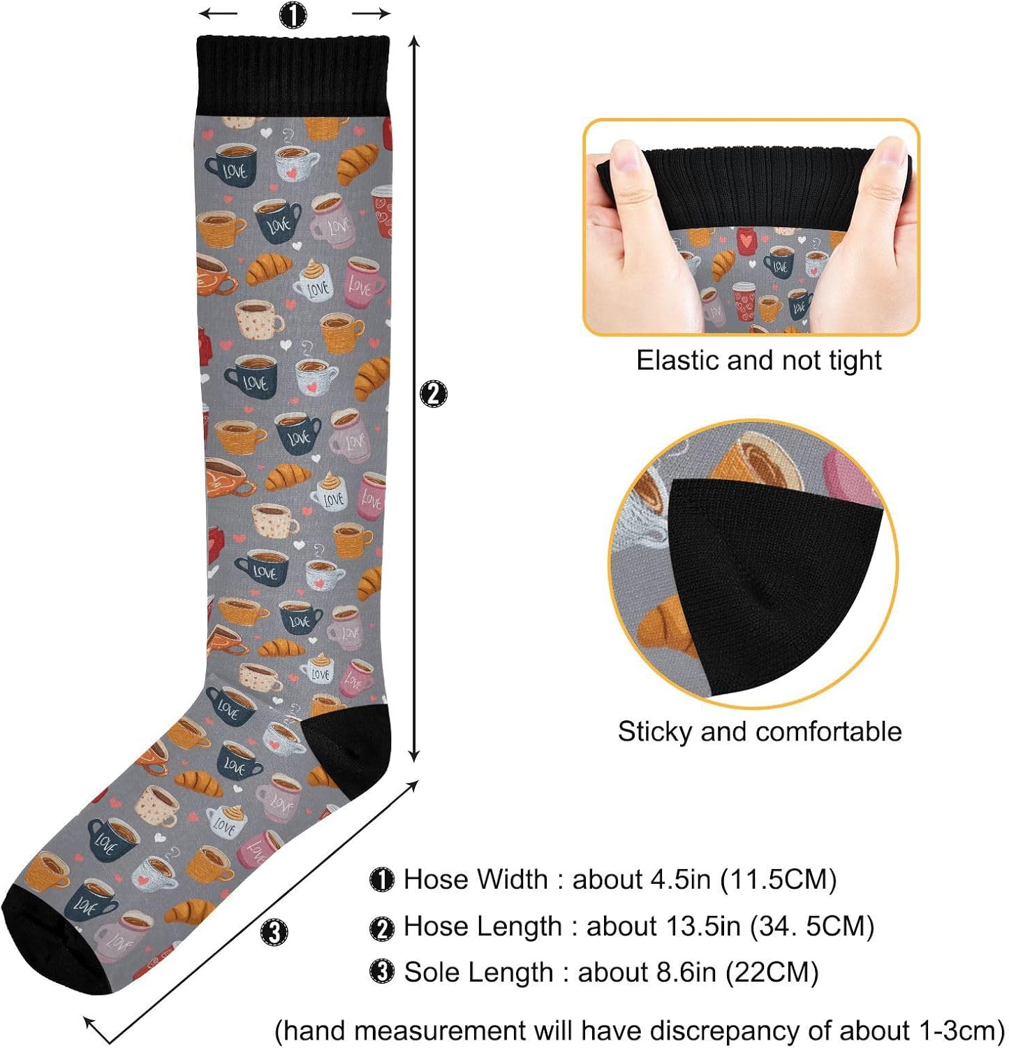 Pigsaly Ceramic Mugs Coffee Cups Womens Knee High Socks Love Compression Socks Athletic Tube Sock Outdoor Sport Socks image 4