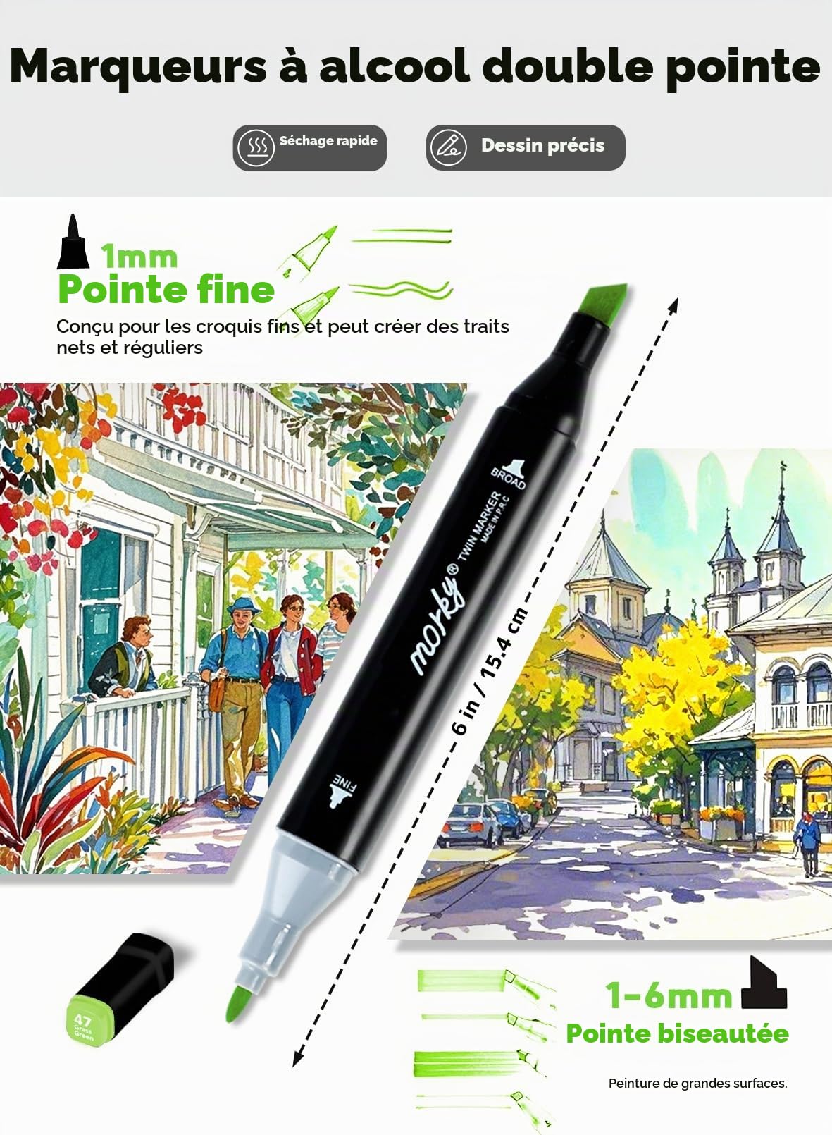 AEDAGA 120 Couleurs Feutre a Alcool avec APP Gratuit,Marqueur Alcool Pour Anime, Manga, Dessin, Croquis et Calligraphie, Fournitures Artistiques pour Adultes et Enfants