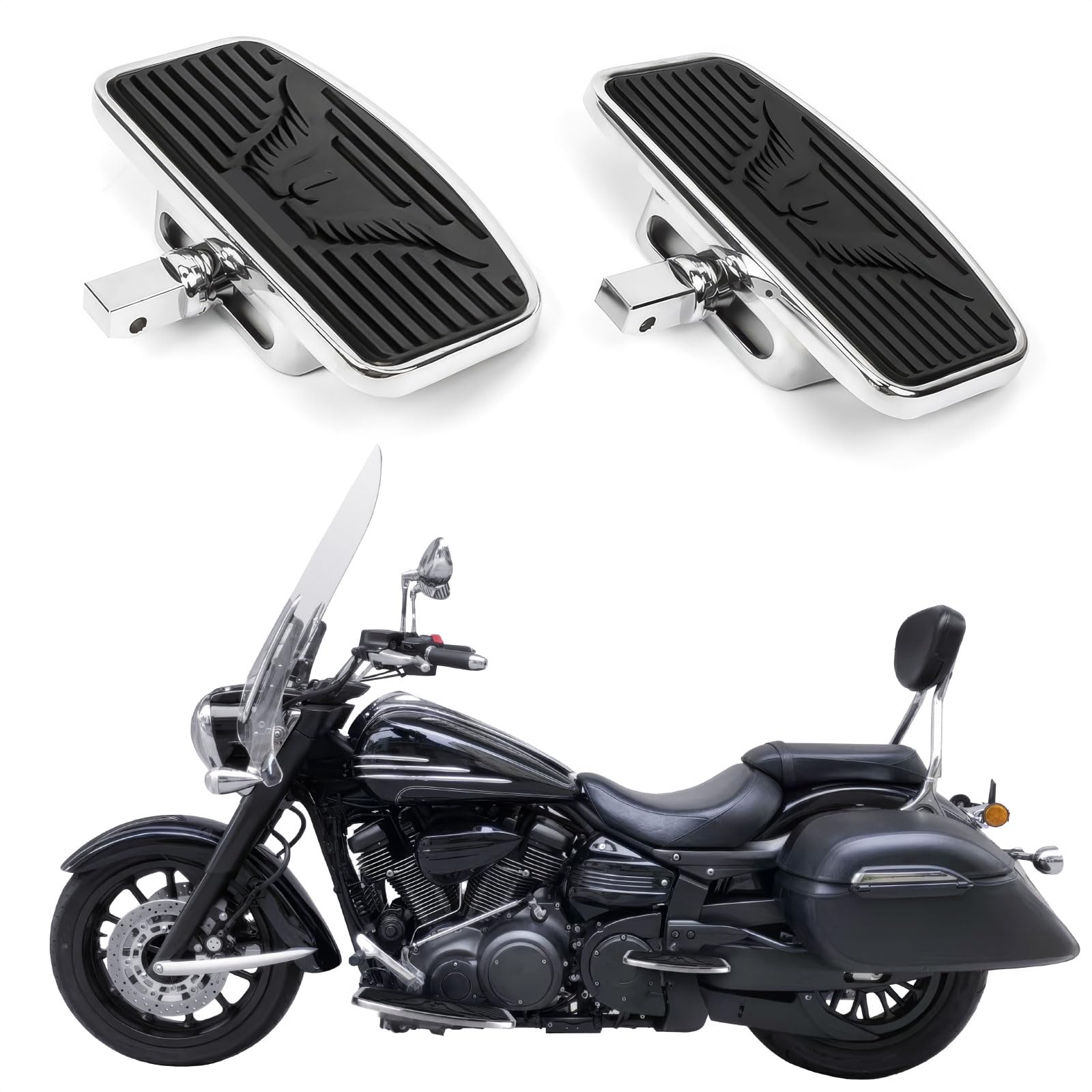 Adjustable Rear Floorboards for Honda Magna 250 750 VTX 1300 1800 Shadow 750 Passenger Foot Pegs for Yamaha V-Star 250 650 1100 1300 V-MAX Foot Padels for Suzuki