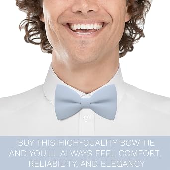 Bow Tie House Classic Pre-Tied Bow Tie Set Formal Pocket Square Solid Hanky Tuxedo with Handkerchief set