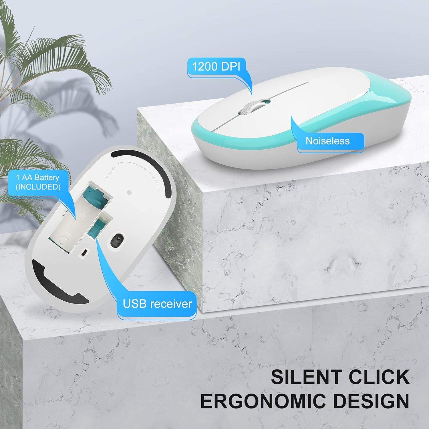 MageGee V620 Wireless Keyboard highlighting phone holder and media shortcut keys