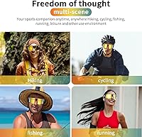 Vista 8 de Lentes de sol inteligentes deportivos, lentes de ciclismo Bluetooth con lentes polarizadas, altavoces de música de oído abierto, micrófono