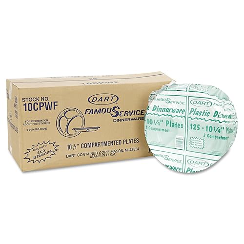 Miniatura 3 de Dart 10CPWF 10.25 in Plato de plástico blanco de 3 comp (caja de 500)