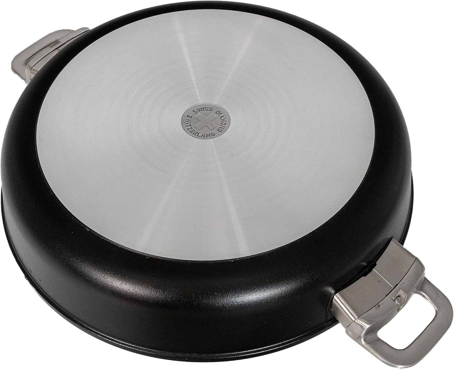 Swiss Diamond Nonstick Hybrid Ceramic and Diamond-Infused Sauteuse Saute Pan With Glass Lid, PFAS- and PFOA-free, Dishwasher & Oven Safe Up To 500 °F (4.8 Quart)