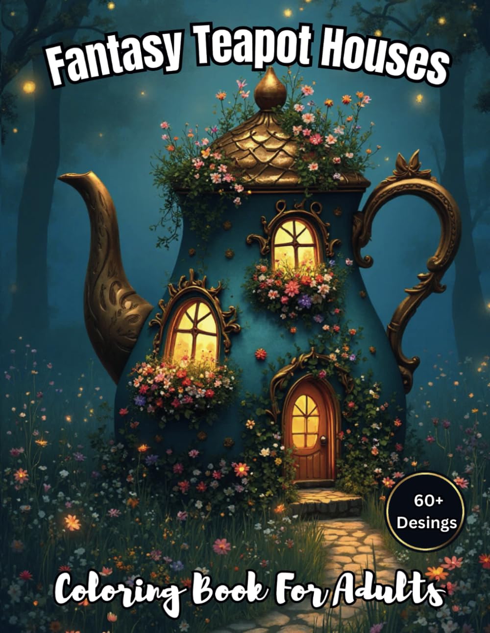 Fantasy Teapot Houses Coloring Book for Adults: Over 50 Grayscale Designs of Enchanted Homes Perfect for Relaxation (Enchanted Escapes Adult Coloring Books)