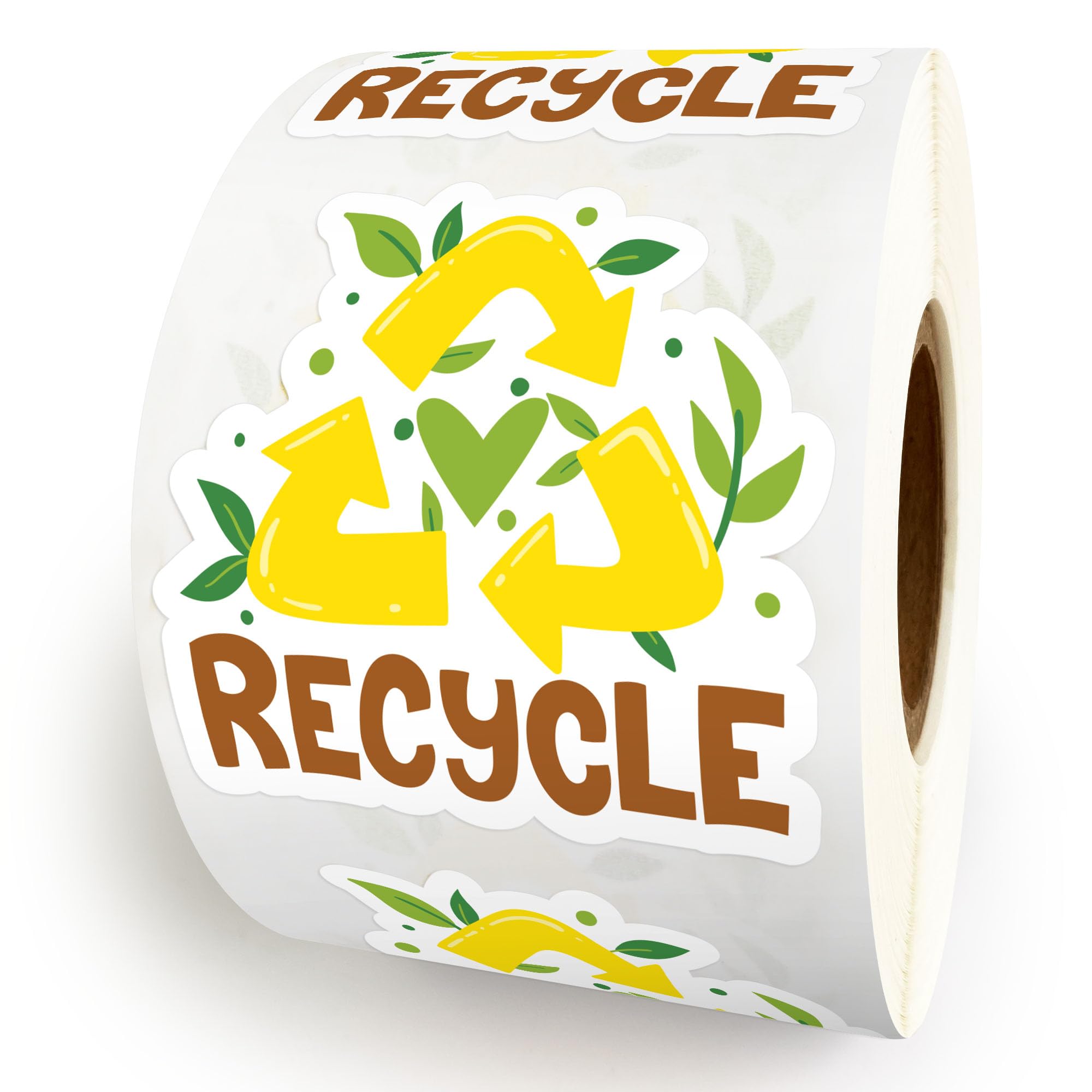 Bttwkco 500pcs Recycle Stickers Roll - Small Business Reused Package, Eco-Friendly, Earth Day, Happy Mail Recycling Labels - Handmade