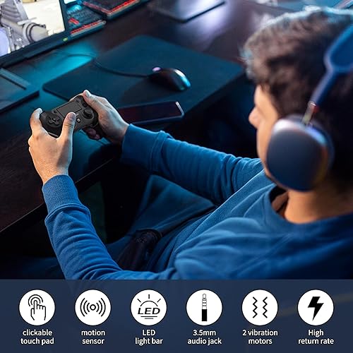 Miniatura 6 de Ubsvaky Wireless Controller for PS4, Wired P-4 Pro Controller with Paddles, Black P-4 Controller Accessories, P-4 Accessories Perfect Adaptive Full