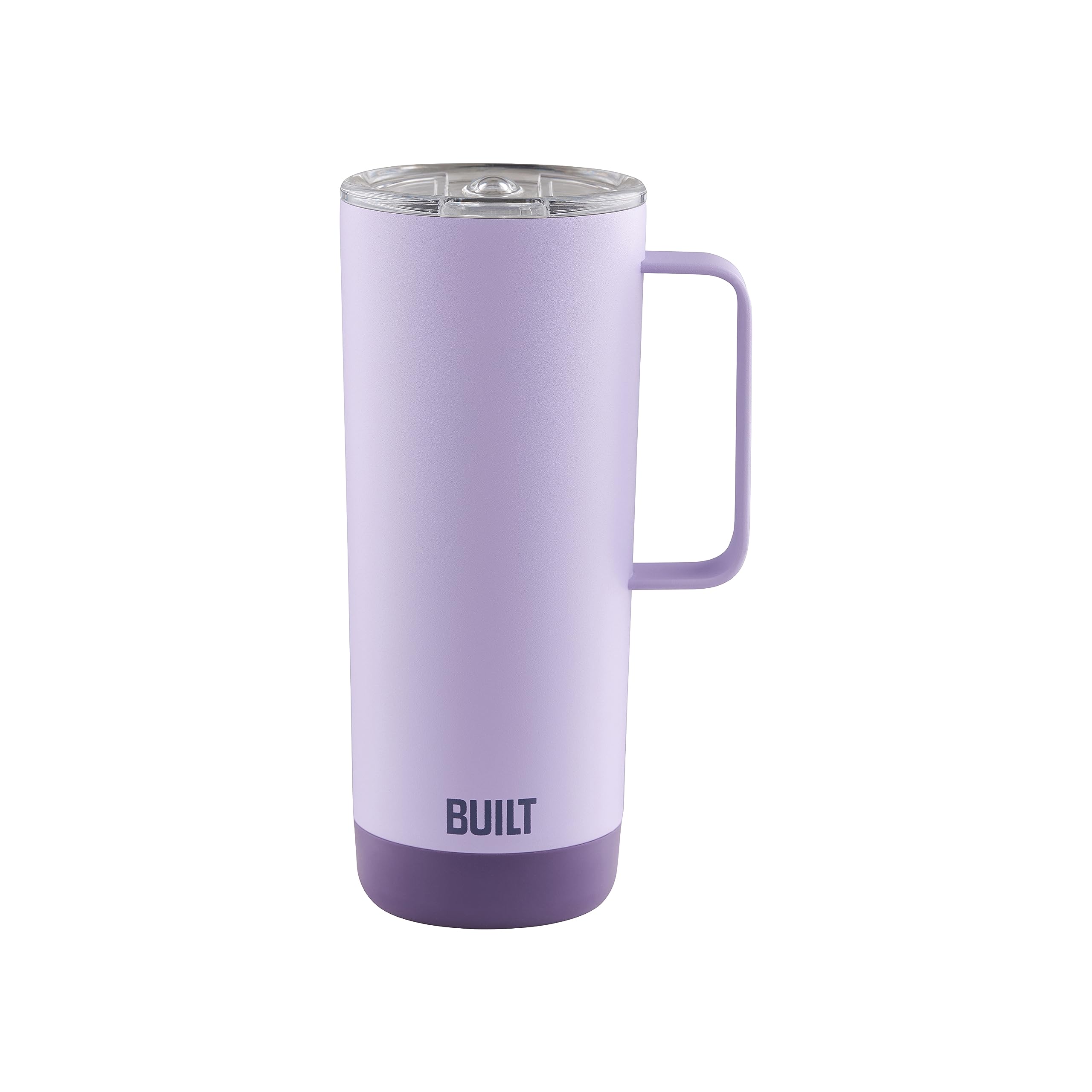 Built20 Ounces Cascade Mug with Handle, Slide Lid, Stainless Steel, Hot or Cold Tumbler, Wild Lavender