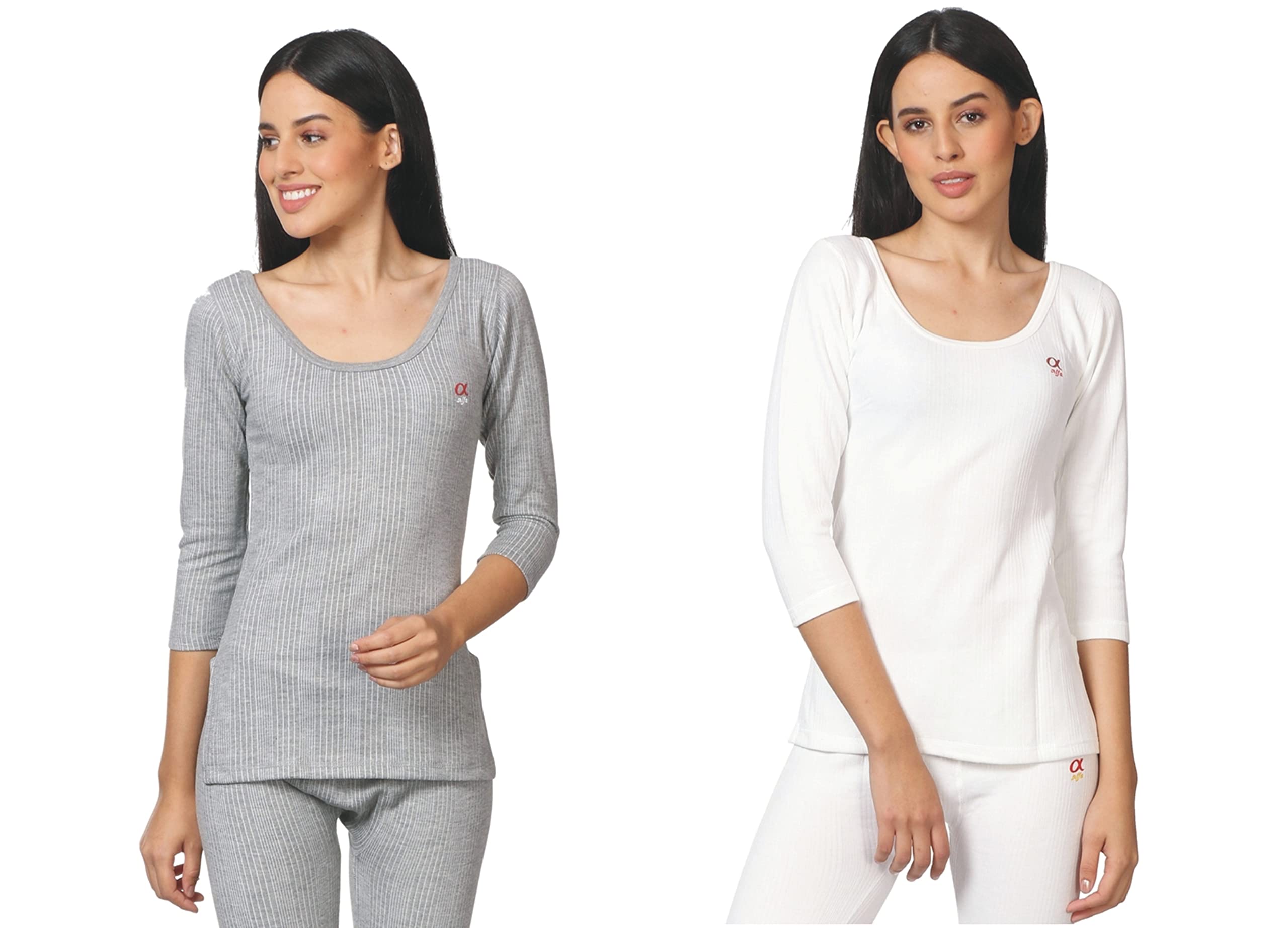 Ladies Quilted Premium Winter Wear Cotton Thermal Top 3/4 (Pack of 2)