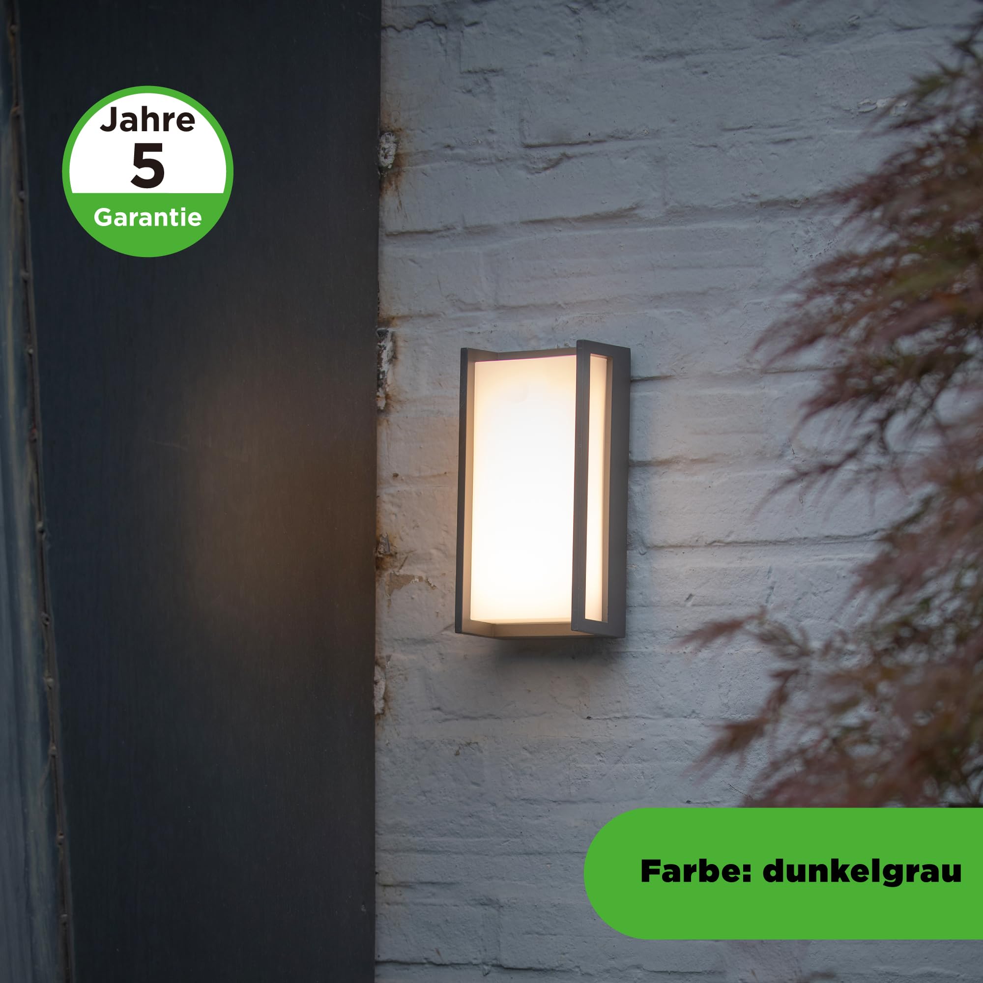 LUTEC LED-Wandleuchten für den Außenbereich, 1100LM 3000K Warmweiß, moderne Aluminium-Wandleuchte für den Außenbereich, wasserdichte Innenwandleuchte für Haustür, Veranda, Hausflur, Garten, dunkelgrau