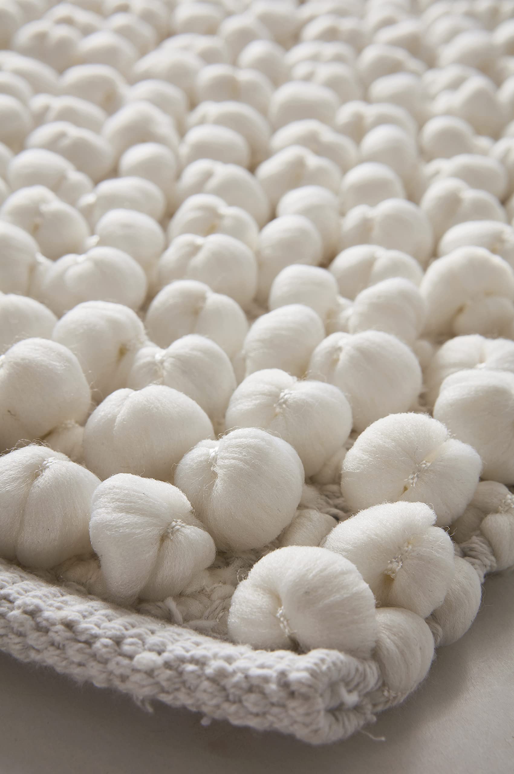 Jotex Hills Badteppich, Popcorn Badematte, Baumwolle und Polyester Mix - Weiß, 80x150 cm