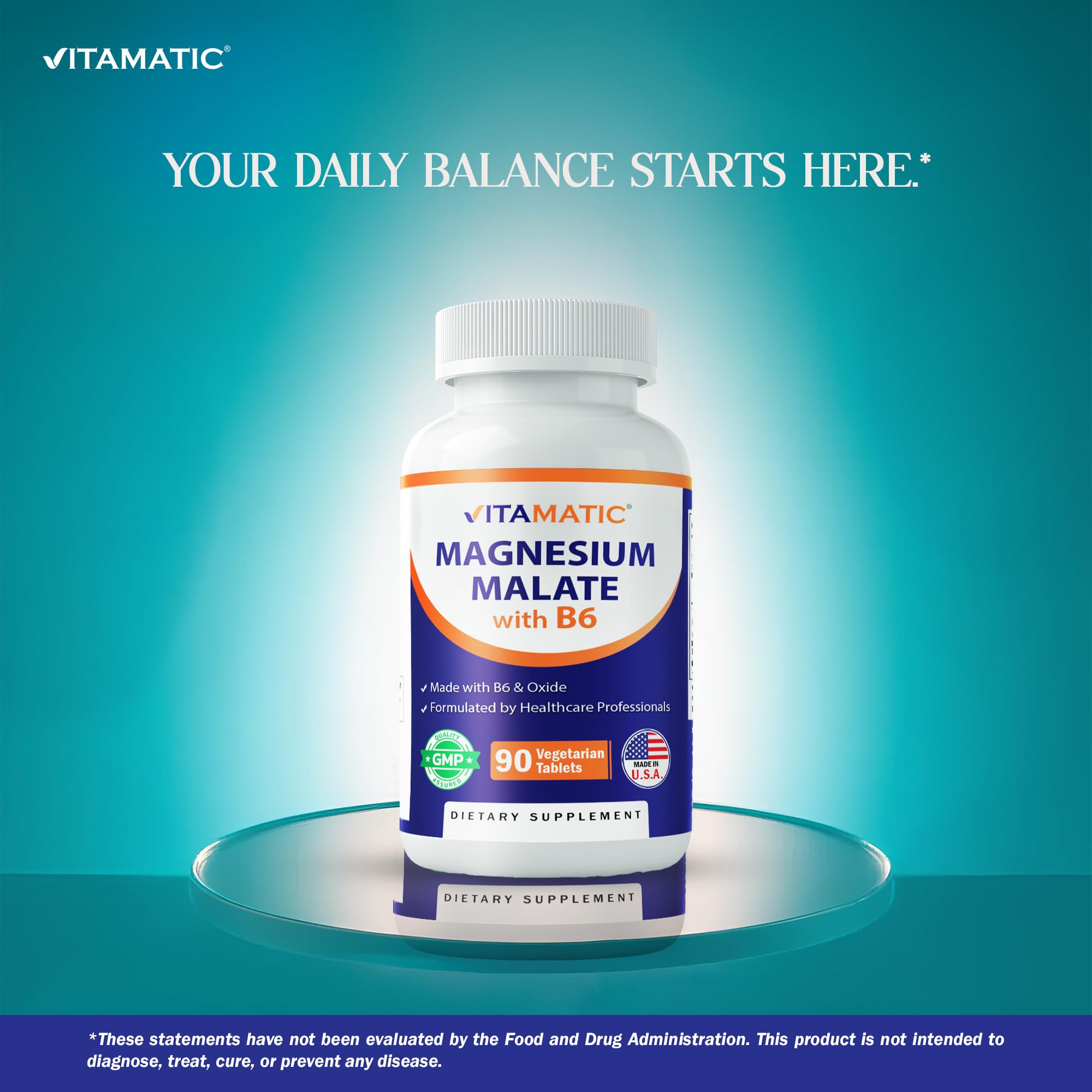 Vitamatic Magnesium Malate 2000mg per Serving - 90 Vegetarian Tablets - Added B6 for Maximum Absorption - Supports Muscle, Joint, and Heart Health* (2 Bottles, Unflavored) — Amazon image 4