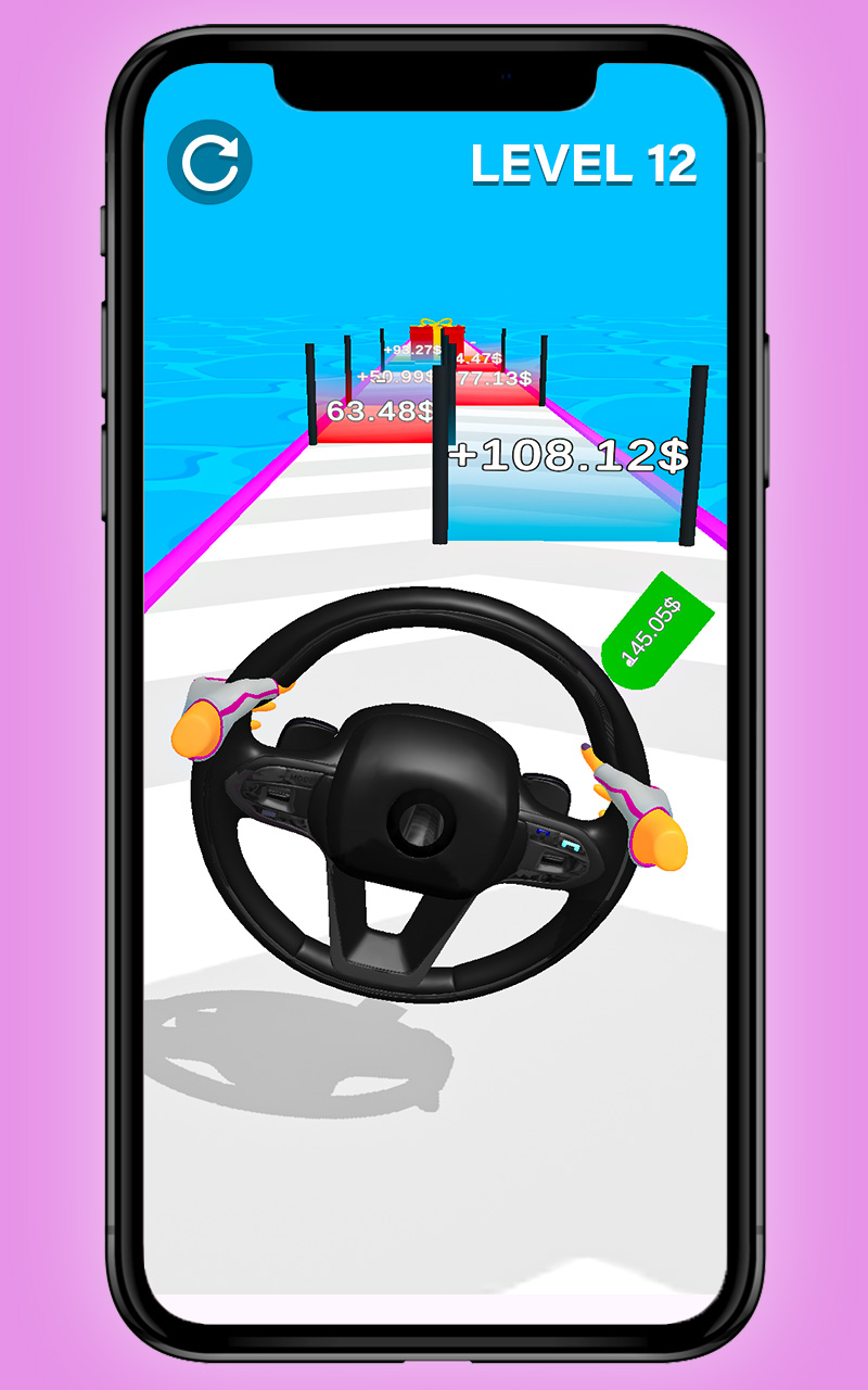 Steering Wheel Rush Evolving! Steering Wheels Drive & Race Evolution 3D