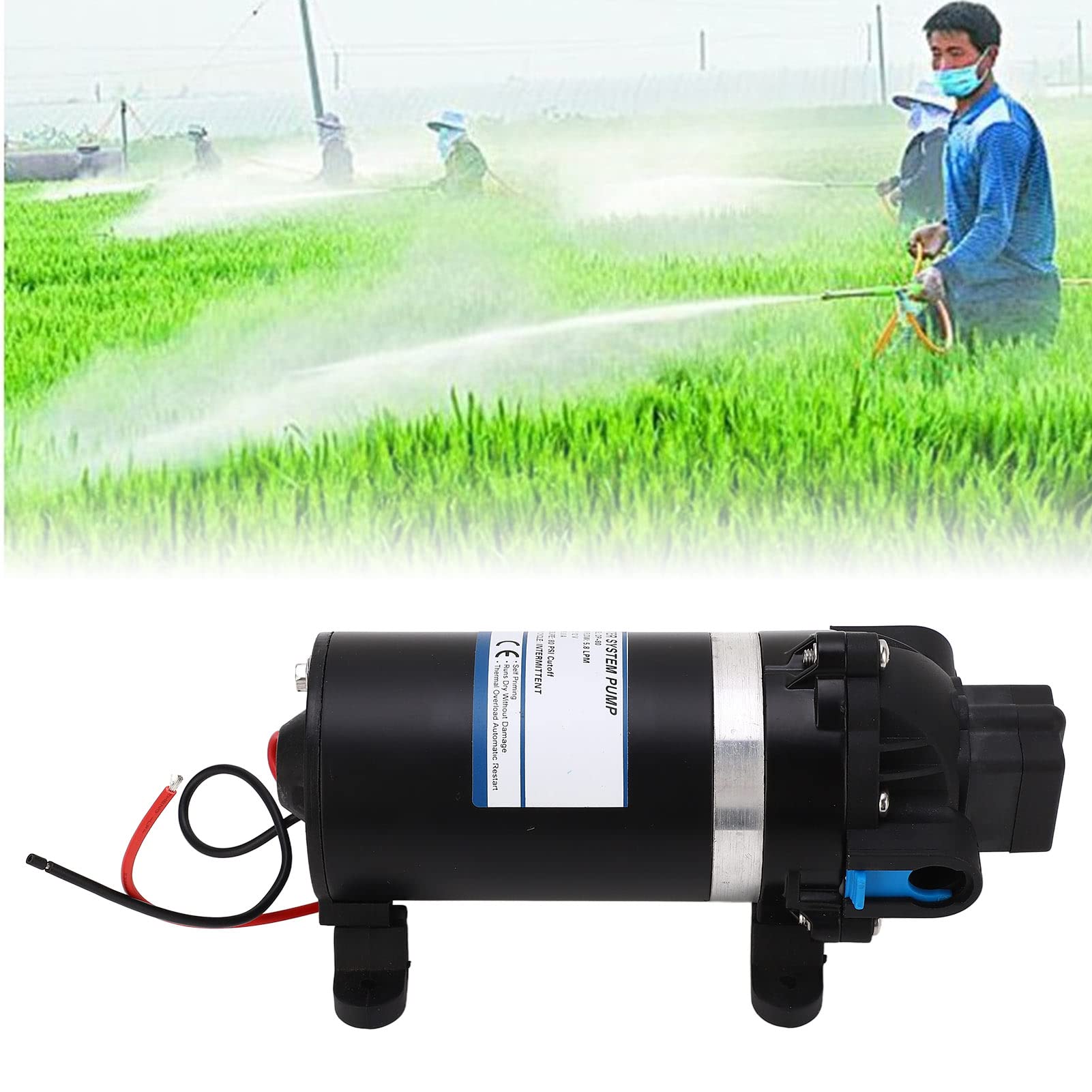 Jeanoko Pompa Acqua a Membrana Autoadescante Ad Alta Pressione 5,8 L/min per Motori Marini e a Spruzzo Agricolo