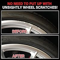 Vista 5 de SMAPHY Pintura de retoque para llantas plateadas, lápiz de pintura de retoque para reparación de rayones en ruedas, pintura plateada para llantas