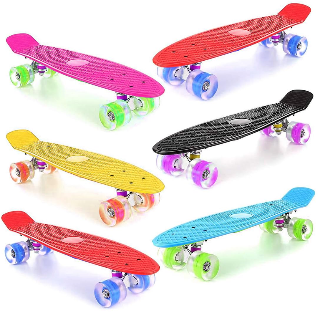 fys-3142 SKATEBOARD 6 COLOR PLAIN KIDS OUTDOOR STUNT SKATEBOARDS (Pink)