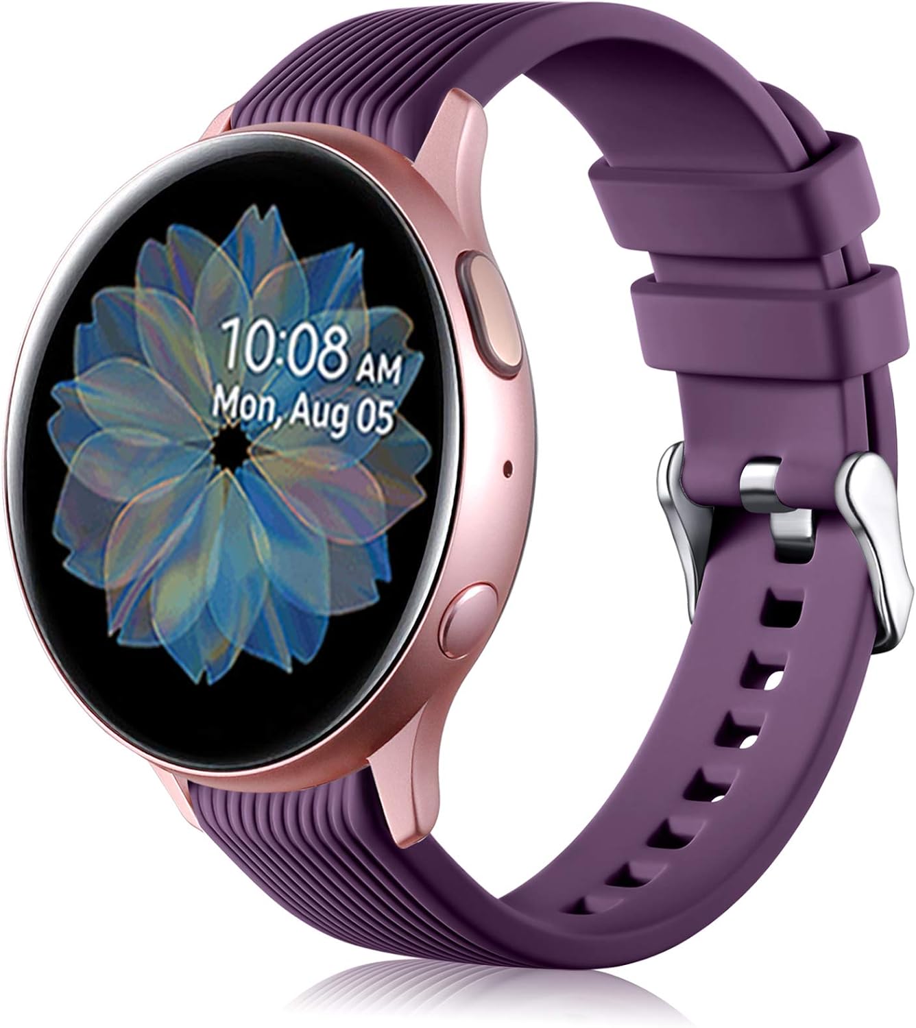 Lerobo Classic Band Compatible for Samsung Galaxy Active 2 44mm 40mm/Galaxy Watch 3 41mm/Galaxy Watch 42mm/Active 1, 20mm Silicone Watch Bands Replacement Bracelet Strap for Womens Man, Purple